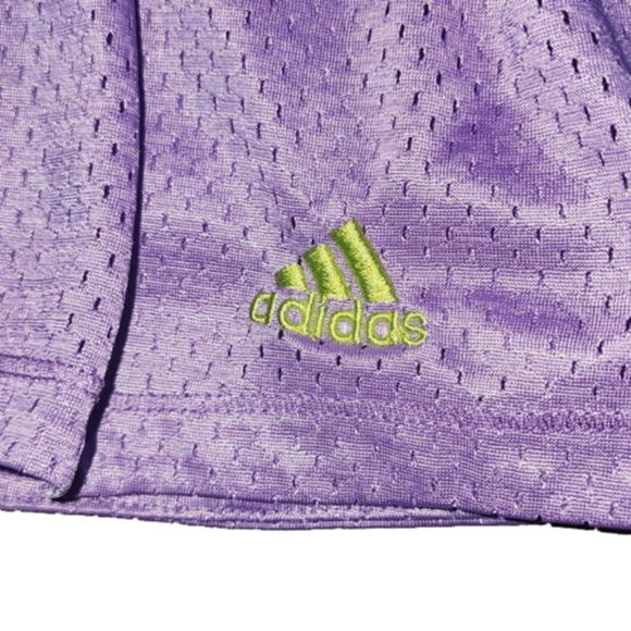 ADDIDAS Purple Jersey Skort with Lime Green Accent Stripes and Logo - Picture 2 of 7